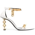 TOM FORD chain-link detailed 105mm heel sandals - White