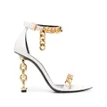 TOM FORD chain-link detailed 105mm heel sandals - White