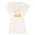 Stella McCartney graphic-print cap-sleeved T-shirt - White