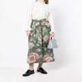 ERDEM belted floral skirt - Green