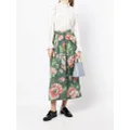 ERDEM belted floral skirt - Green