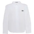 Miu Miu button-down embroidered-logo poplin shirt - White