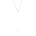 Anita Ko 18kt rose gold diamond lariat necklace - Pink