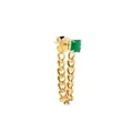 Anita Ko 18kt yellow gold cuban link emerald stud earring