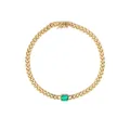 Anita Ko 18kt yellow gold small cuban link emerald bracelet