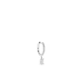 Anita Ko 18kt white gold diamond drop single hoop earring - Silver