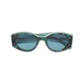 MISSONI EYEWEAR lace-print oval-frame sunglasses - Blue