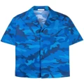 Valentino Garavani camouflage-print short-sleeved shirt - Blue