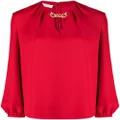 Valentino Garavani chain-detail silk blouse - Red