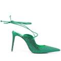 Le Silla embellished pointed pumps - Green