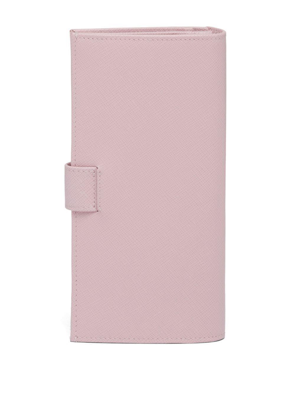Prada logo-lettering Saffiano wallet - Pink