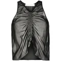 Dion Lee Shired draped tank top - Black