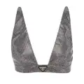 Prada triangle-logo embellished bralette - Silver