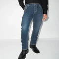 Alexander McQueen embroidered-logo straight-leg jeans - Blue