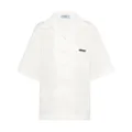 Prada logo-patch short-sleeve shirt - White