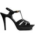 Saint Laurent leather platform sandals - Black