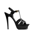 Saint Laurent leather platform sandals - Black