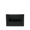 Alexander McQueen logo-print flat-zip pouch - Black