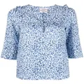 Baum Und Pferdgarten Maple leopard-print organic cotton blouse - Blue