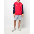 adidas colour-block star-print hoodie - Red
