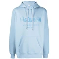 Alexander McQueen logo-print hooded sweatshirt - Blue