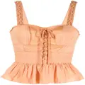 Ulla Johnson Orla lace-up corset top - Orange