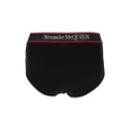 Alexander McQueen logo-waistband cotton briefs - Black