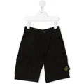 Stone Island Junior logo-patch shorts - Black