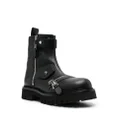 Moschino leather biker ankle boots - Black