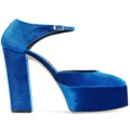 Giuseppe Zanotti Bebe velvet platform sandals - Blue