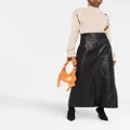 Balenciaga leather A-line skirt - Black