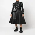 Balenciaga leather midi A-Line skirt - Black
