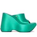 Versace platform wedge heels - Green