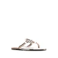 Tory Burch strappy leather logo-plaque sandals - Neutrals