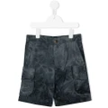 Emporio Armani Kids tie-dye cargo shorts - Blue