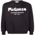 Alexander McQueen graffiti-print crew neck sweatshirt - Black
