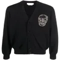 Alexander McQueen embellished skull-patch buttoned cardigan - Black