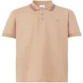 Burberry Icon-stripe collar polo shirt - Neutrals