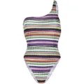 Missoni fine-knit pattern-print swimsuit - Purple