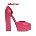 Dolce & Gabbana 145mm patent leather platform pumps - Pink