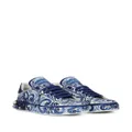 Dolce & Gabbana Portofino Majolica-print leather sneakers - Blue