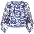 Dolce & Gabbana Majolica-print silk blouse - Blue
