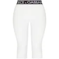 Dolce & Gabbana logo-waistband cropped leggings - White
