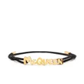 Alexander McQueen logo lettering adjustable bracelet - Black