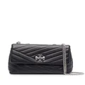 Tory Burch quilted logo-plaque leather bag - Black