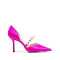 Jimmy Choo Aurelie pearl-embellished 85mm pumps - Pink