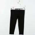 Off-White Kids logo waistband mid-rise leggings - Black