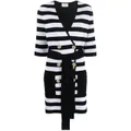 Ferragamo double-breasted stripe-print cardigan - Black
