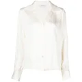 ANINE BING Mylah spread-collar silk shirt - White