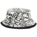Philipp Plein graffiti-print reversible bucket hat - Black
